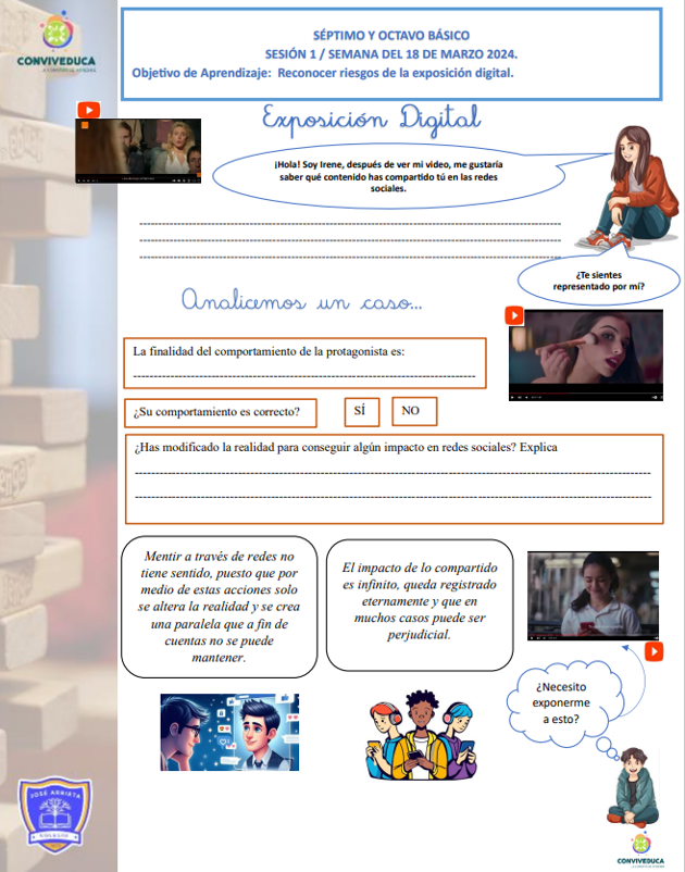 Ejemplo de ficha que reciben los estudiantes.